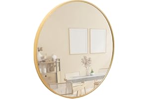 ‎TERRA HOME Terra Home Wandspiegel - Rund, 60x60 cm, Gold Kupfer, Modern, Metallrahmen Spiegel - für Flur, Wohnzimmer, Bad oder Garderobe