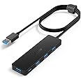 Aceele Data Hub 4 Ports USB 3.0 Ultra Fin avec câble étendu de 120cm/4ft - Hub USB 3.0 pour Macbook, Mac Pro / mini, iMac, Su