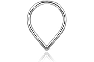 JMFENFA Aros de nariz de titanio G23 para pieles sensibles, anillo de nariz de tabique de 16 g, anillo de nariz doble triple de lágrima de 6 mm, 8 mm, 10 mm, 12 mm