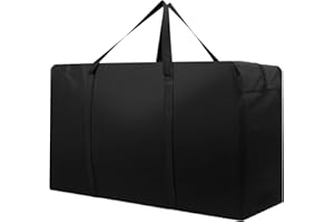 Cozary 150L Aufbewahrungstasche Groß, 600D Oxford Heavy-Duty Umzugstaschen mit Handgriff, Wasserdichte Tragetasche für Kleidung, Decken, Kissen, 85 x 55 x 33 CM, Schwarz