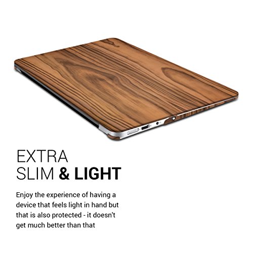 kwmobile Hardcase Laptop Hülle für Apple MacBook Air 13″ (ab Mitte 2011) – Holz Maserung Design Braun dünne gummierte Schutzhülle Cover Case Tasche - 4