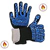 Bbq Handschuhe Oven Mitt Handschutz Vor Grillen Bbq Brnde Mikrowelle Und Andere Heie Arbeit In Der Kche Outdoor Camping Und Garten Party Hitze Und Flamme Bestndig Von 100 C Bis 500 C Schwarz Aramidf