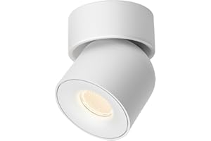 A AISILAN Aisilan White Ceiling Spotlights LED Dimmable 7W Warm White Rotatable Kitchen Spot Lights 360° Adjustable Single Ceiling Spot Lights for Kitchen, Living Room, Bedroom, Stairs, Corridor, Lounge