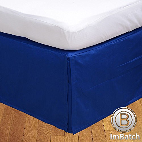 RoyalLinens Euro Double Ikea 500TC 100% Egyptian Cotton Egyptian Blue Solid Elegant Finish 1PCs Box Pleated Bedskirt Solid (Drop Length: 16 inches)