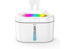 LKV Umidificatore Ambiente, Umidificatore Piante da 2000ml con Ugello a due vie con Timer, Funzione di Autospegnimento e Luce Notturna, Humidifier Ideale per Bambini, Piante e uso Domestico