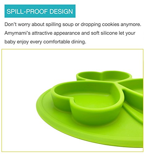 RayMoon Baby Rund Kreative Klee Designer Anti-Rutsch Silikon Platzdeckchen Tischset Essgeschirr - 3