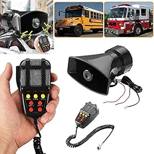 AUTO MT Police Siren for Cars Jeeps suvs 7 Tone Loud Hooter with Mic VIP Siren 100 watts Sound Output