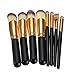 Start makers® 8 Piece Makeup Brushes - Wood Vegan Cosmetic Brushes -Professional Face & Eye Makeup Brush Set - Natural Make Up Brushes -Foundation Power Liquid Cream Makeup Tool & Start makers Pouch