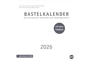 Premium-Bastelkalender weiß groß 2026: Viel Platz für Kreativität: Wandkalender 2026 zum Selbstgestalten für Erinnerungen, die Ihnen am Herzen liegen. ... Stabiles Papier (Foto-/Bastelkalender Heye)