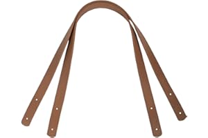 besbomig 2 Pezzi Manici per Borsa Tinta Unita Rivetto Tracolla di Ricambio in PU 60CM Accessori per Borsa a Mano Borsetta Portafoglio,Cachi