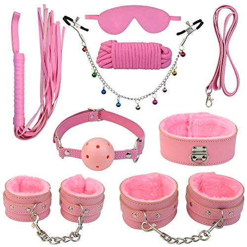 8PCS Bett Bondage Kit Handfesseln und Nylonband SM-Spiel Spielzeug Handmanschette Neopren Fußfesseln Fesseln u