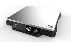 ABCON SCALES & BALANCES ABCON Multipurpose Digital 15kg 34lb Large Kitchen Postal Weighing Scales Slim Cooking Baking Food Ingredients Liquids Weigh & Add in Same Bowl Shipping Letters Postage Parcel Stainless Steel Platform
