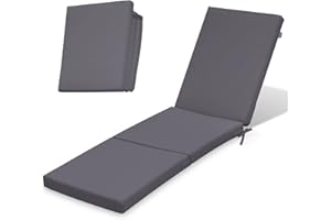 ‎FEROCITY Ferocity Auflage für Gartenliege Sonnenliege 198x58x4 cm Faltbar | Polsterauflage für Rollliege Wetterfest & Waschbar Bezug abnehmbar | Model DUNKELGRAU Graphite [145]