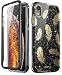 Produktbild i-Blason iPhone XR Hülle Glitzer Handyhülle Ganzkörper Bumper Case Feder Schutzhülle Cover [Cosmo] mit integriertem Displayschutz für iPhone XR (6.1 Zoll) 2018 (Schwarz)