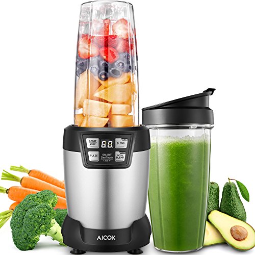 Aicok Smoothie Blender, 1200W Professional Blenders, Smoothie Maker, 6 Blade Assembly 28,000RPM High Speed with LED Touch Button Control, 1*35...