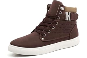 Minetom Homme Mode Sneakers Casual Shoes Chaussures Sport Lacets Espadrilles Boucle Impression Anglaise Automne Hiver