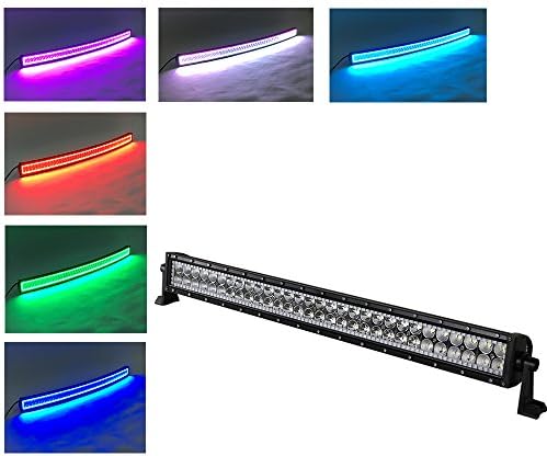 Colorbarz® 32" 180W LED Light Bar 18000lm Straight Combo beam with Multicolor RGB halo Ring LED Driving Light fog lamp w/ Waterproof IP68 for off-road ATV SUV AWD 4WD 4x4 Pickup Van Camper Wagon