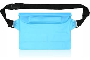 FALAFOTY Riñonera Impermeable Universal Bolsa Impermeable Riñonera con Correa de Cintura para Teléfono Móvil, Dinero, Llaves, Documentos Impermeable Ideal para Correr, Pescar, Natar, Playa, Pesca, etc (Azul)
