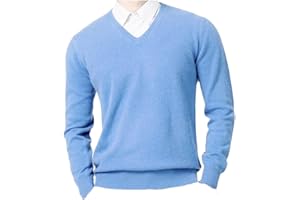 REHJJDFD Men Cashmere Cotton Blended Pullover Men Sweater Warm Sweater Jumper Men's Knitted v-Neck Sweater