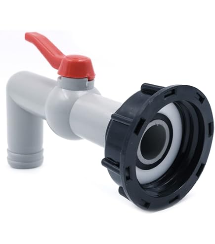 Adattatore Per Serbatoio IBC S60X6 In Ottone Con Raccordo Per Tubo Da 2,5 Cm – Rubinetto E Valvola Per Acqua E Olio