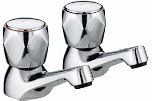 Bristan VAC 1/2 C MT Club Basin Taps with Metal Heads - Chrome Plated