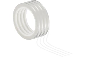 PATIKIL Ruban Adhésif pour Tableau Blanc 1/8", Lot de 4 Rubans Fins Effaçables à Sec pour Marquage Graphique et Bricolage Artistique, Transparent