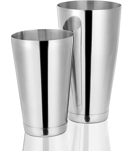 Boston Shaker 700 Ml Con Rivestimento In Vinile Nero - Set Acciaio Inox Per Bartending - 5