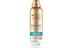 Garnier Ambre Solaire Natural Bronzer Quick Drying Medium Self Tan Body Mist, Streak Free Fake Tan, Lasts Up to 1 week, Vegan Formula, Radient Glow For All Skin Types, 150ml (Pack of 1)