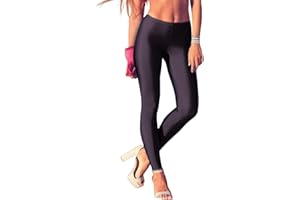 ORANDESIGNE Leggings Sportivi da Donna Lucidi Metallizzati Luminosi Pantaloni a Matita Pantaloni Fitness