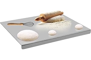 Sibosen Cutting Boards,304 Stainless Steel Cutting Chopping Board Heavy Duty for Meat Cheese Vegetable Fruit Baking Pastry (Large,40 cm L x 30 cm W)