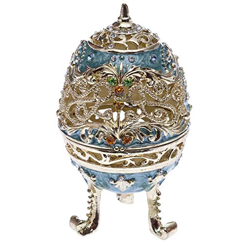 aubaho Ei Metall Hartzinn Schmuckei antik Stil Pillendose Osterei Collectible Egg