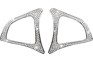 HAILWH Fit for Mercedes Benz Steering Wheel Button Decorative Frame Compatible A B C V Class CLA GLA CLS GLC GLE GLS SLC SL Bling Rhinestone Decal Cover