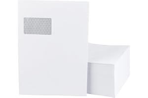 ‎DRUCK.DE 250 Briefumschläge - C4 Tasche mit Fenster - 229x324 mm - weiße Papierumschläge - selbstklebend - Umschlag für Rechnungen, Briefe, Hochzeit, Grußkarten, Einladungen