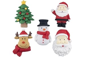 DOITOOL 5 magneti natalizi per frigorifero 3D albero di Natale Babbo Natale, adesivi decorativi per frigorifero, armadietto, lavastoviglie, adesivi ufficio