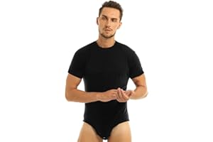 iiniim Body T-shirt Maillot De Corps Homme Justaucorps Gymnastique Danse Competition Combinaison Sport Bodysuit Leotard Dancewear M-XXL