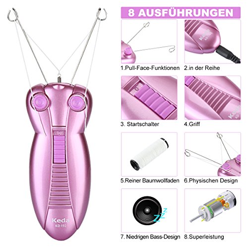 WAYCOM Damen Gesichts-Haar-Entferner Elektrische Frauen-Schönheit Epilierer Gesichts-Threading Haarentfernung Rasierer Gesicht Massager Pull Faces Delicate Device Depilation - 2
