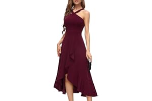 Bbonlinedress Abendkleider elegant für Hochzeit festliches Kleid Damen Neckholder Cocktailkleid Maxilang Partykleid