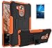 Produktbild ISENPENK Huawei Mate8(2015) Handy Hülle,Ultra Slim TPU+PC Hochwertig Hülle Shock Absorption Schutzhüllen Tough Rugged Dual-Layer Tasche with 360-Grad-Drehung Built-in Kickstand Thin Case für Huawei Mate8(2015) 6.0 Zoll-[orange]+Panzerglas Folie/ Displayfolie/Schutzfolie