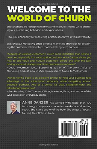 Couverture du livre de Subscription Marketing: Strategies for Nurturing Customers in a World of Churn