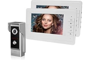 QttyElok 7'' TFT LCD de Color Video Portero Timbre Puerta Sistema de Teléfono para el Hogar 2 Monitors de Interior + 700TVL IR Cámara de Metal
