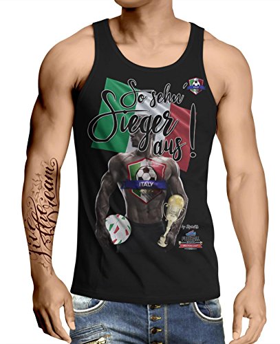 Stylotex Herren Tank Top basic So sehn Sieger aus Guy Italien Italy, Farbe:schwarz;Größe:XL