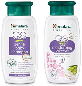 Himalaya Baby Shampoo (400 ml) & Himalaya Baby Care Extra Moisturizing Baby Wash, 200ml