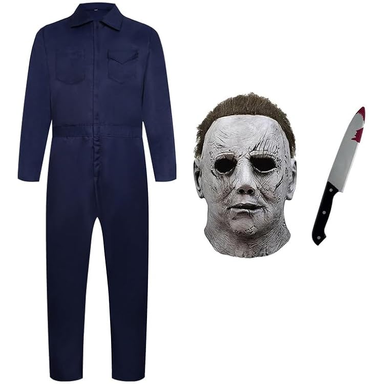 Set Halloween Masque Jason + Couteau En Plastique - Pour Adulte, Cosplay, Fête Déguisée - Effet Réaliste