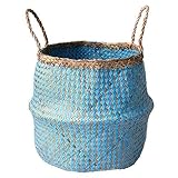 Cesta de junco de mar para plantas cestas de hierba de mar para almacenamiento cesta de seagrass con asas cesta de seagrass pequeño tejido cesta de hierba de mar cesta con tapa tejido cesta de hierba de mar tejida cesta para el ombligo para almacenamiento de cesta de vientre de seagrasa para el ombligo