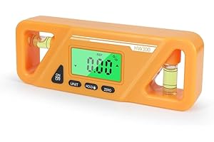 SEAFRONT Cyfrowy Poziomica Magnetyczna 2 w 1 Cyfrowy Poziom Torpedy i Kątomierz Celownik Kątowy Jasny Wyświetlacz LED (Pomarańczowy)