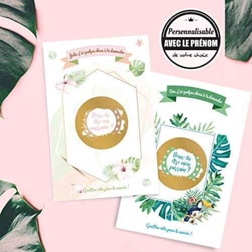 Code Parrain Ma Vie En Couleurs Lot 2 Cartes à gratter Marraine + Parrain - Annonce Marraine - Annonce