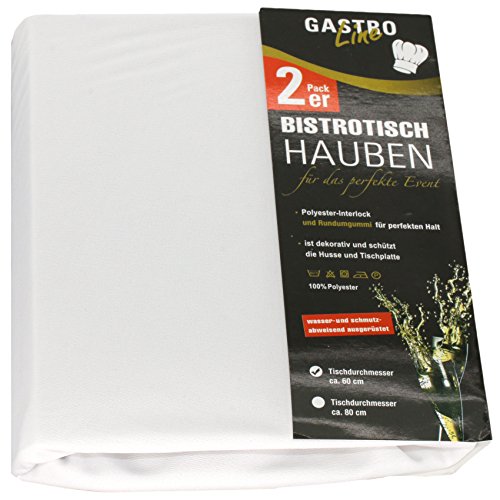 2er Pack Tischhaube Rund Tischdecke Strech-Haube für Bistrotische/Stehtische – Farbe: Weiß – Größe: 60 cm – von Brandsseller - 6