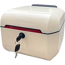ChiuTiaro Motorcycle Top Case – Waterproof Lockable Trunk Box For Scooters & Bikes | 37x33x24cm, Reflective, With Backrest