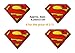 Produktbild Set von 4 Superman 'S' Logo Insignia Patch DC Comics Super Hero Movie Comic Film Kids Action Charakter s-shield Super Man Wiki bestickt Patches Badge | Stickerei Hohe Qualität Eisen auf Sew auf Patch Abzeichen aplication Aufnäher Motiv für Kleidung Jacken T-Shirts Mäntel Taschen Hüte Geldbeutel