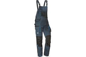 Uvex Tune-Up Pantalones de trabajo largos para hombres - Petos con cintura elástica y bolsillos en la rodilla - Azul